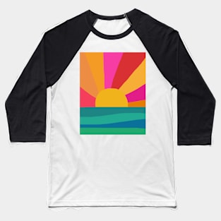 Abstract colorful sunset 80s style Baseball T-Shirt